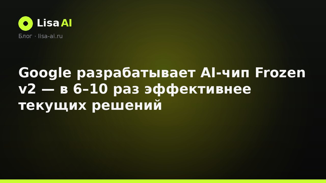 Google разрабатывает AI-чип Frozen v2 — в 6–10 раз эффективнее текущих решений