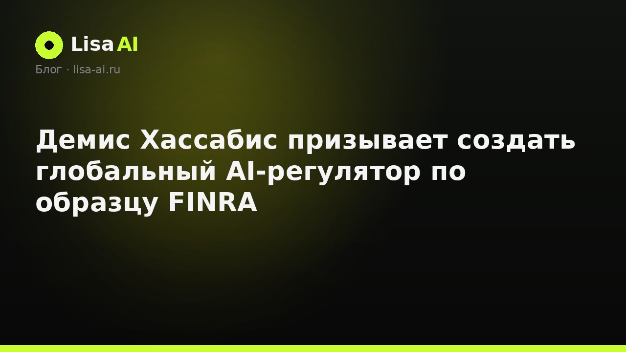 Демис Хассабис призывает создать глобальный AI-регулятор по образцу FINRA