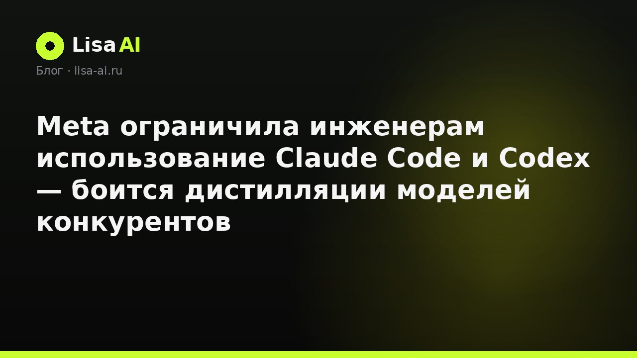 Meta ограничила инженерам использование Claude Code и Codex — боится дистилляции моделей конкурентов