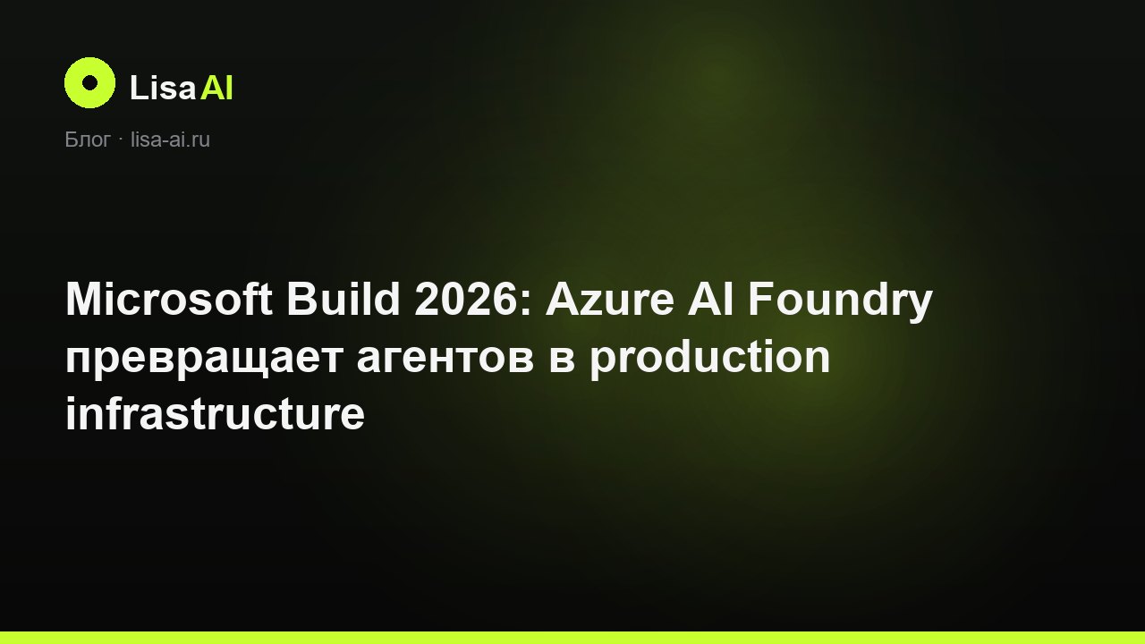 Microsoft Build 2026: Azure AI Foundry превращает агентов в production infrastructure