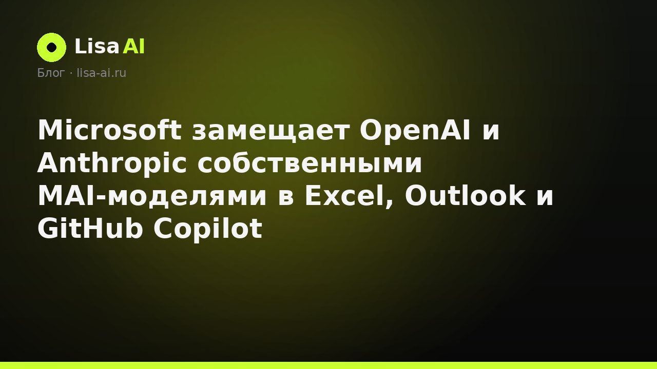 Microsoft замещает OpenAI и Anthropic собственными MAI-моделями в Excel, Outlook и GitHub Copilot