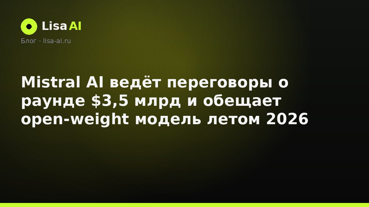 Mistral AI ведёт переговоры о раунде $3,5 млрд и обещает open-weight модель летом 2026