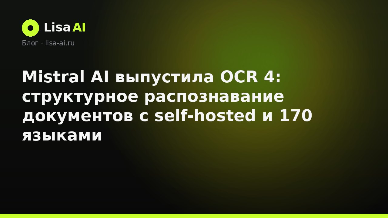 Mistral AI выпустила OCR 4: структурное распознавание документов с self-hosted и 170 языками