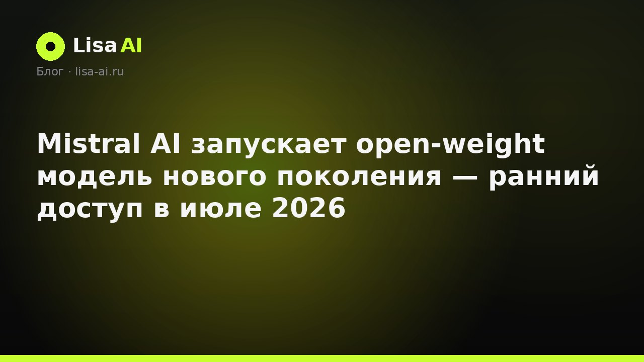 Mistral AI запускает open-weight модель нового поколения — ранний доступ в июле 2026