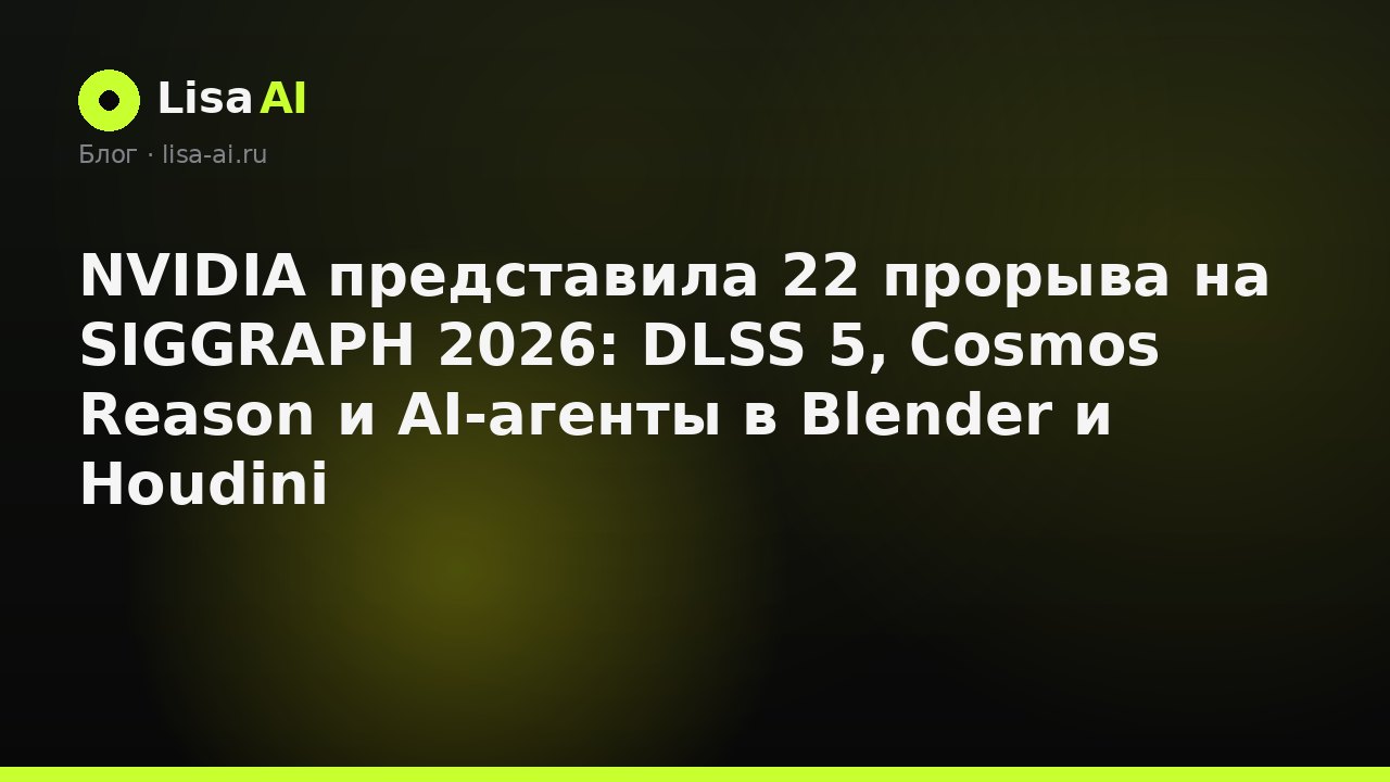 NVIDIA представила 22 прорыва на SIGGRAPH 2026: DLSS 5, Cosmos Reason и AI-агенты в Blender и Houdini