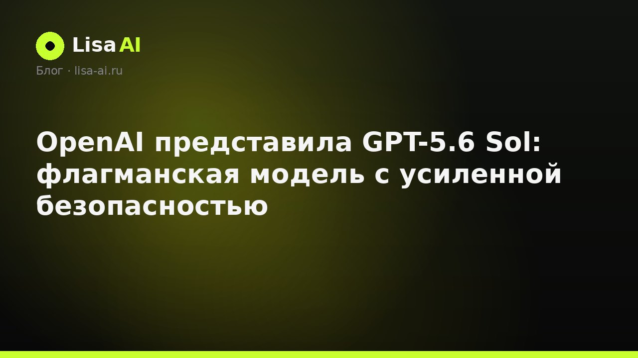 OpenAI представила GPT-5.6 Sol: флагманская модель с усиленной безопасностью