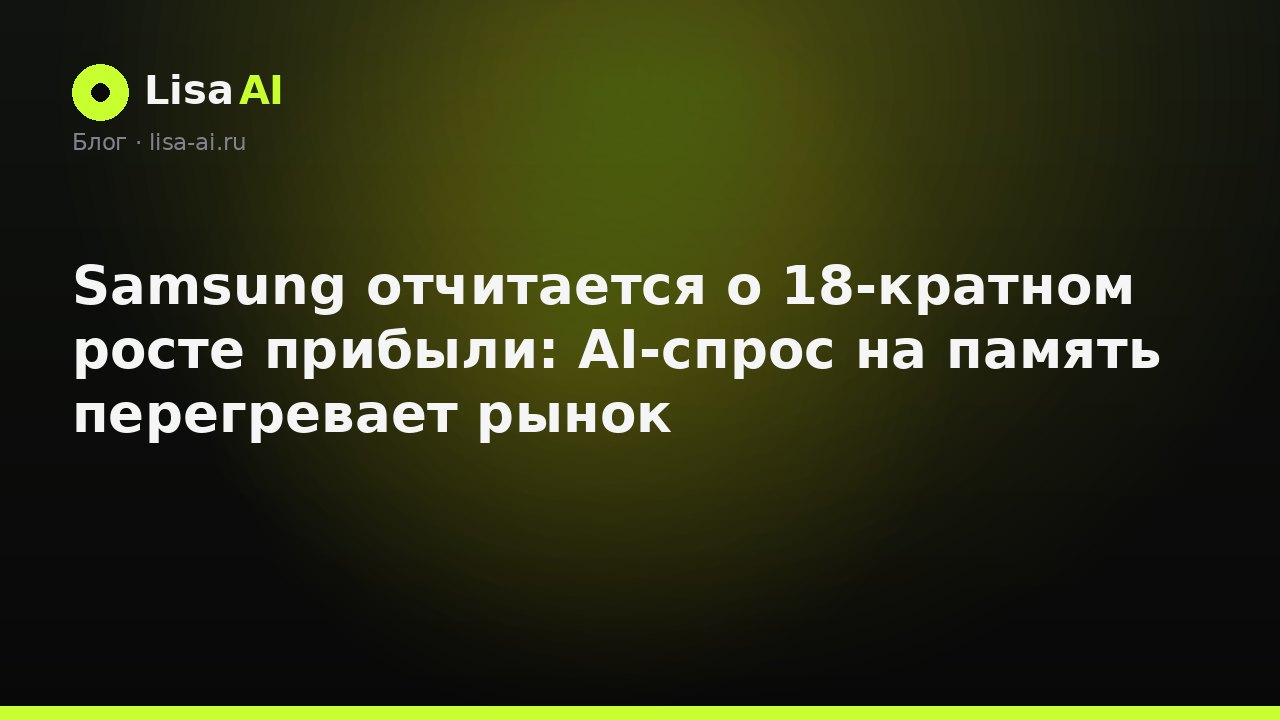 Samsung отчитается о 18-кратном росте прибыли: AI-спрос на память перегревает рынок