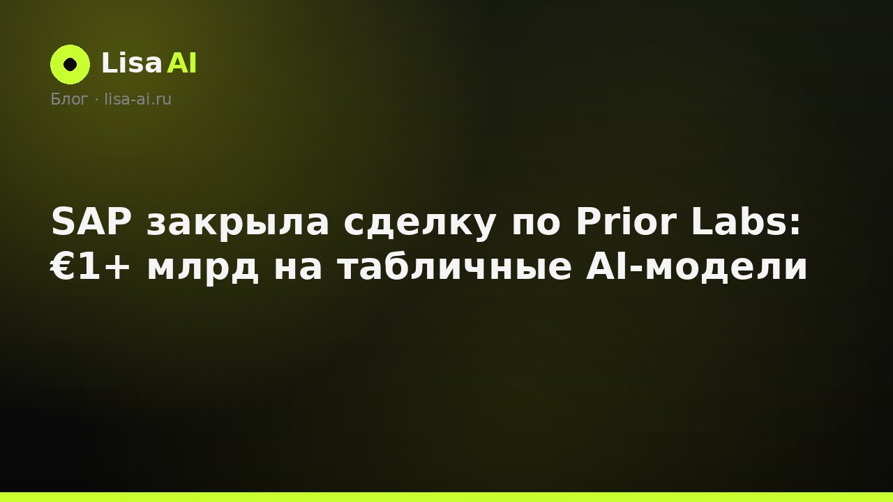 SAP закрыла сделку по Prior Labs: €1+ млрд на табличные AI-модели