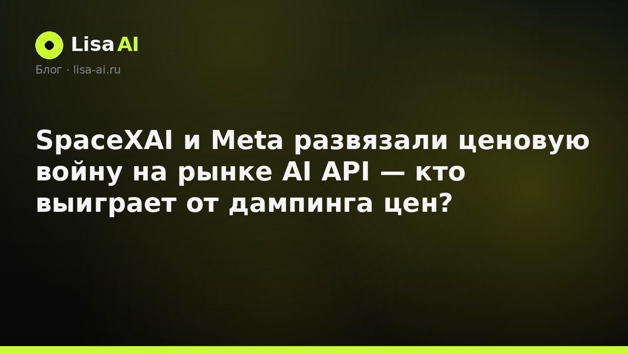 SpaceXAI и Meta развязали ценовую войну на рынке AI API — кто выиграет от дампинга цен?