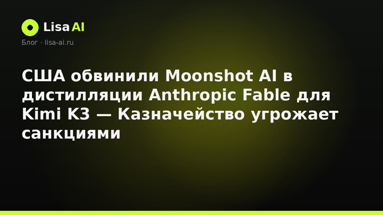США обвинили Moonshot AI в дистилляции Anthropic Fable для Kimi K3 — Казначейство угрожает санкциями